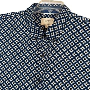 CON STRUCT Mens Slim Fit Short Sleeve Button Up Shirt XL 4 Way Stretch